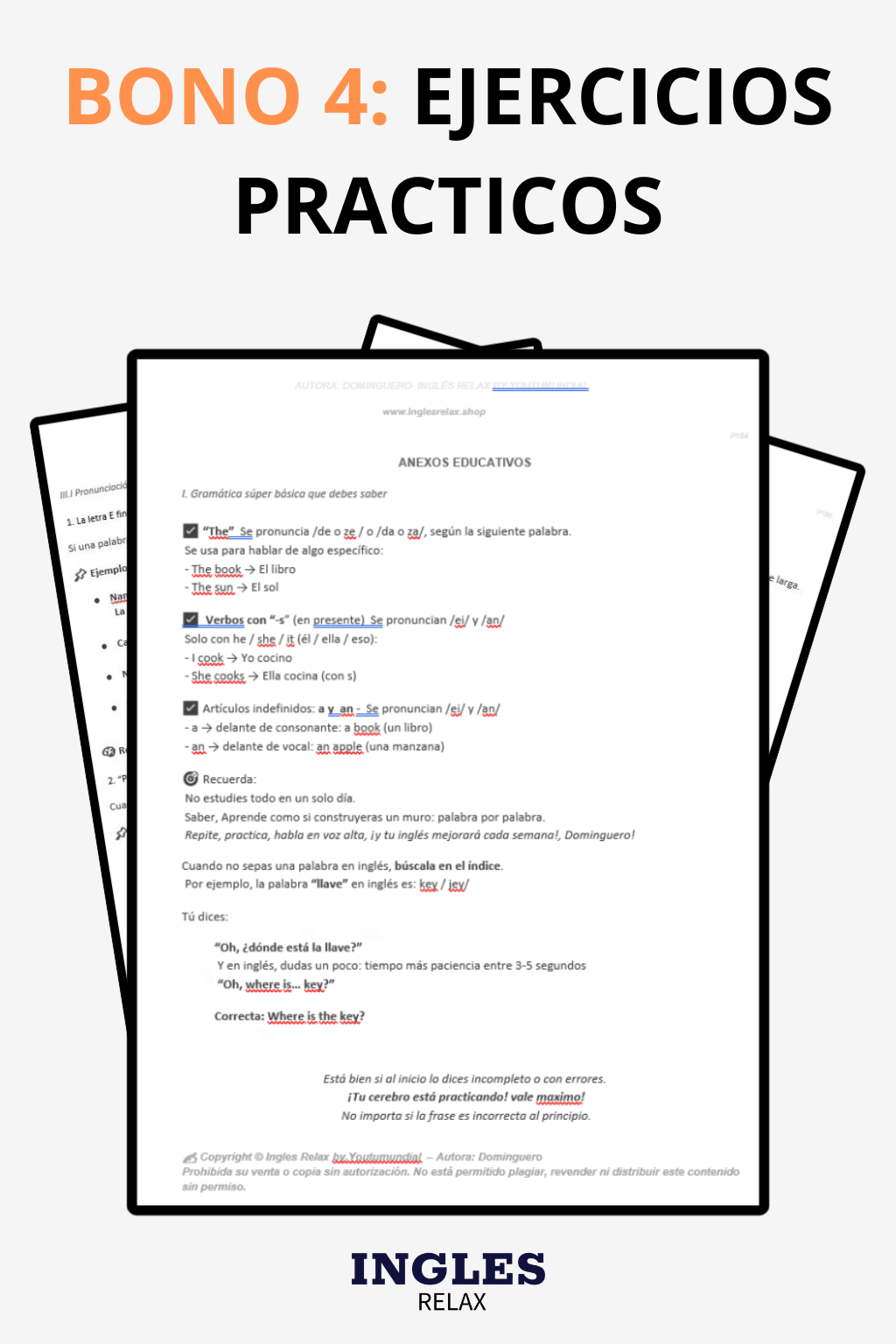 🎁+ 4 Bonus para Ti - Ingles Relax